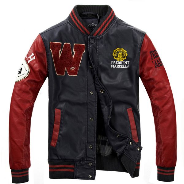 

men casual classic simple cool design letterman jackets man varsity jacket 4 colors available designer s-3xl, Black