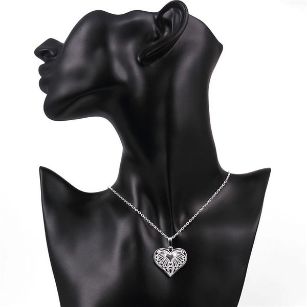 

brand new women's heart shape hollow pendant necklace sterling silver plate necklace ,fashion 925 silver necklace christmas gift