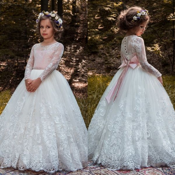 

дешевые бальное платье цветок девушки платья для свадьбы с длинным рукавом кружева аппликация маленькие дети театрализованное платье кристал, White;blue