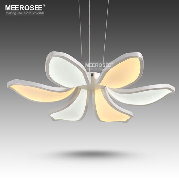 

modern led pendant lamp white acrylic 6 petals led suspension light fixture for living room shopping mall led flower drop lustre