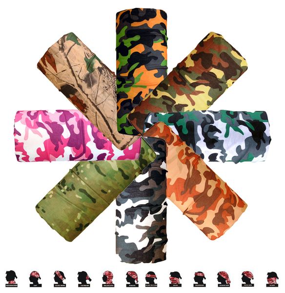 All'ingrosso-Camo Paisley Bandana Army Fascia Camouflage Outdoor Sport Bandana Bicicletta Ciclismo Bandana Sciarpa Maschera Foulard 25 * 48cm