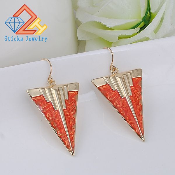 

new 2017 one pair wholesale trend fashion women vintage geometric shape earrings, Silver