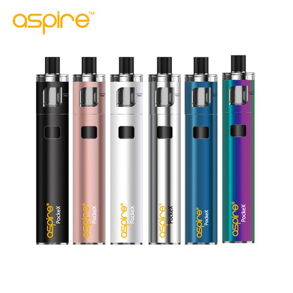 

Aspire PockeX Pocket AIO Starter Kit 2 мл Емкость бака 1500mah аккумулятор с катушкой U-tech 0.6 ohm 100% оригинал