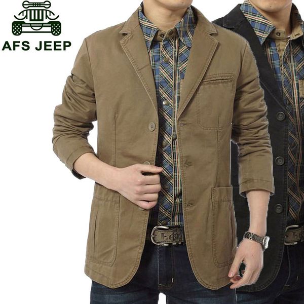 Großhandel - 2017 Neuankömmling Markenkleidung Männer Jacken Beige Farbe M ~ 4XL Mantel Slim Fit Casual Blazer Jacke Mäntel KLEIDUNG Langarm