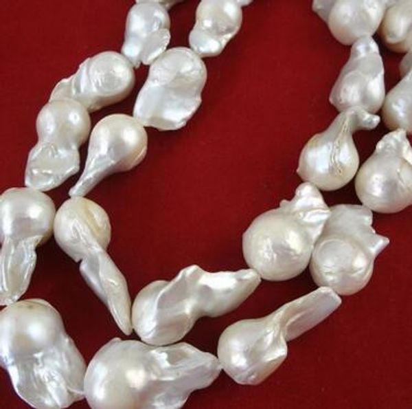 13–15 mm Perlenkette mit nuklearen Barockperlen, Hautfehlern, kostengünstig, gute Form
