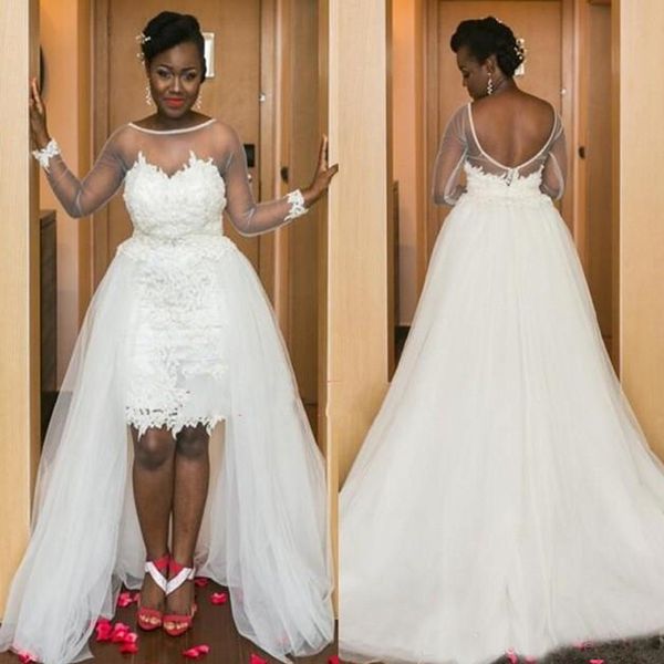 

свадебные платья в стиле кантри с отстегивающейся юбкой из тюля. прозрачное длинное платье с открытой спиной и африканскими свадебными плать, White
