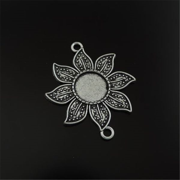 

5pcs/pack antique silver zinc alloy flower collet pendant charm jewelry finding 45*35*2mm 39523 jewelry making, Bronze;silver