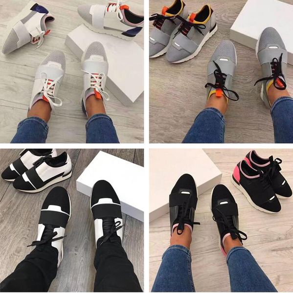 

new designer shoes drop shipping with box popular casual shoe man woman sneaker fashion mixed colors red blue nude mesh trainer 5-12, Black