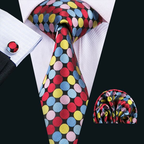 

классический шелковый галстук для мужчин точка мужская шеи галстук красочные галстук наборы галстук hankerchief запонки жаккардовые тканые в, Black;blue