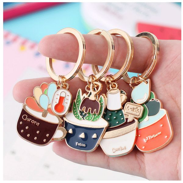 

fashion adorable charm garden plants cactus key chain jewelry bar shape prickly key chain key ring d338s, Silver