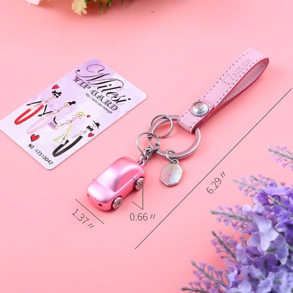 

milesi couple metal car shape key chain led light keychain lover housekeeper keychain for car holder christmas charm pendant k0196, Silver