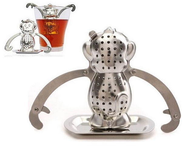

прямых производителей чая infusers нержавеющей стали милый чай висит обезьяна чай infuser ситечко творческий чай инструмент