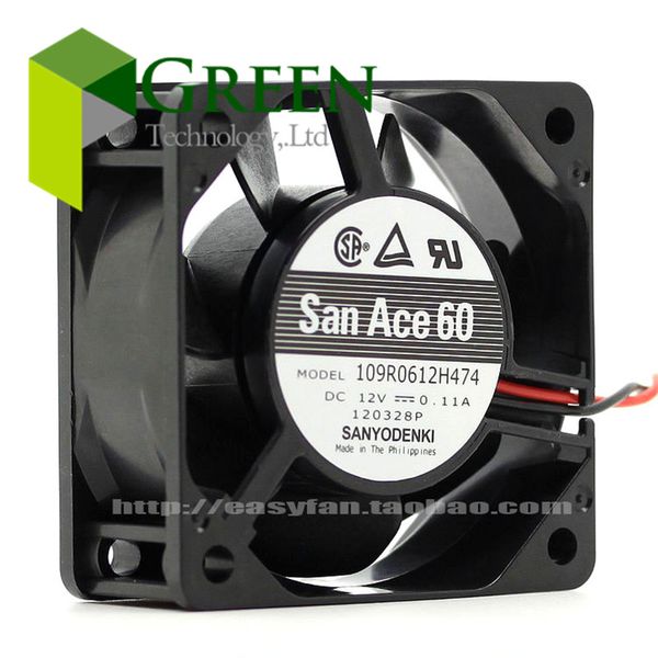 

Оригинальный Sanyo San Ace 60 109R0612S474 12 в 6025 60 мм 6 см 60*60 * 25 мм Comptuter чехол вентилятор охлаж