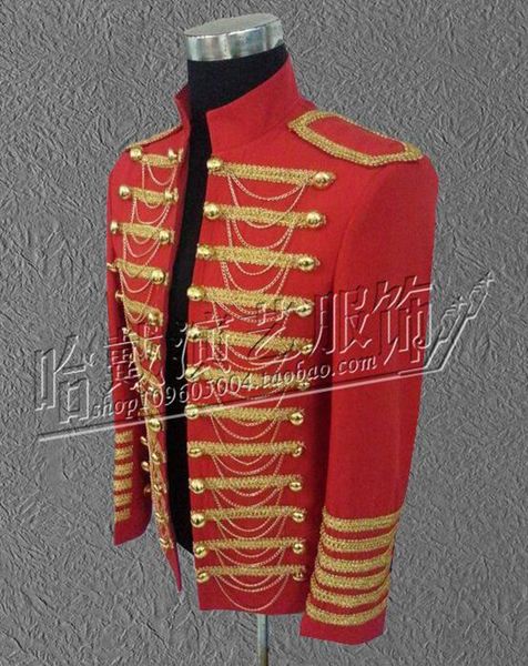 

мужская мода личность хан издание ночной клуб певица звезда сценическое представление костюмы студия фото пальто / s-5 xl, Black;red