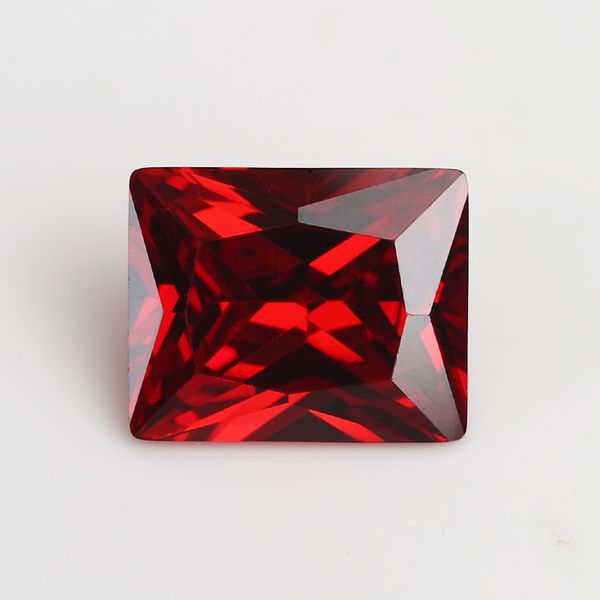 

2x3~13x18mm 5a grade garnet red color rectangle shape cubic zirconia stone princess cut loose cz stone synthetic gems, Black