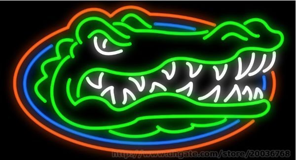 

crocodile ncca college florida basketball gators neon sign custom handmade team bar advertisement display real glass tube neon signs 24&quot