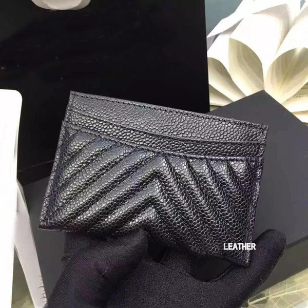 

excellent quality black caviar v card holder 2016 original lambskin card holder 100% genuine leather mini v lattice credit card holder, Brown;gray