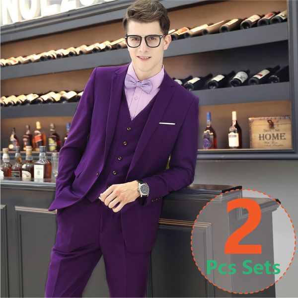 

mens purple suit 2pcs(suit + pants) fabric groom dress mens designer suits mens 3 piece suits, Black;gray