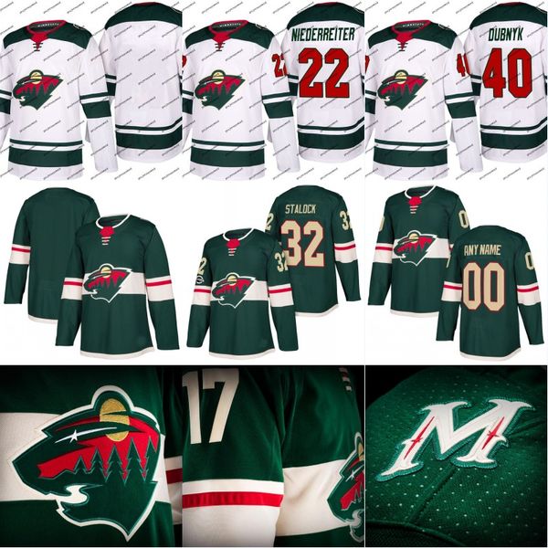 

Minnesota Wild Jersey 30 Adam Vay 31 Steve Michalek 32 Alex Stalock 35 Niklas Svedberg Custom Hockey Jerseys White Green