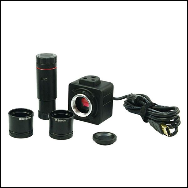 Freeshipping 5MP USB Dijital Mikroskop Elektronik Mercek Kamera Görüntü Video Tasarrufu / Adaptör Stereo Biyolojik Mikroskop