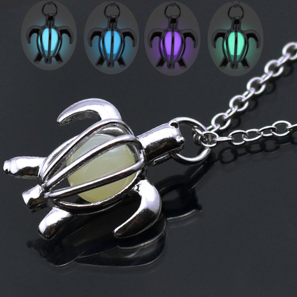 

hollow turtle shape silver color choker necklace women luminous glowing in dark necklaces & pendants statement necklace gift