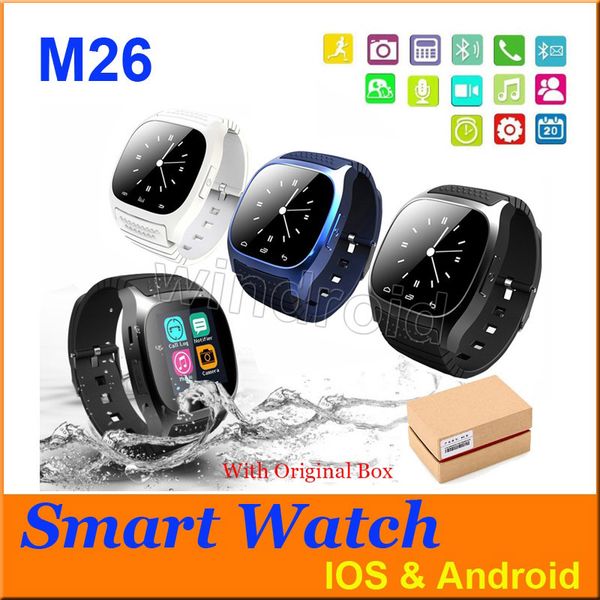 

Новый M26 Bluetooth Smart Watch роскошные наручные часы R часы smartwatch с набором SMS напомнить ша