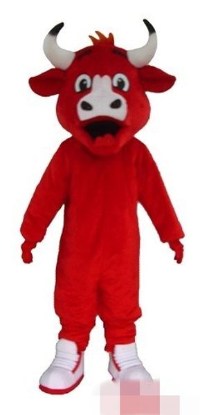 

red cow mascot costume fancy carnival costume ing, Red;yellow