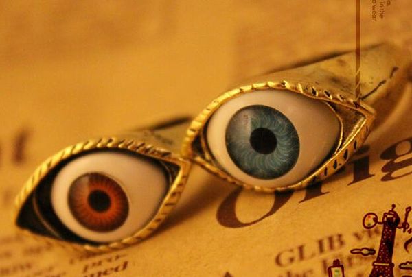 

punk evil retro ring browen blue color fashion style european jewelry new wholesale dhl ing, Silver
