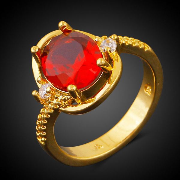 

дамы cz циркон рубин обручальные кольца горячие 18k реального золота вакуумным покрытием на меди ювелирные изделия заводская цена, Slivery;golden