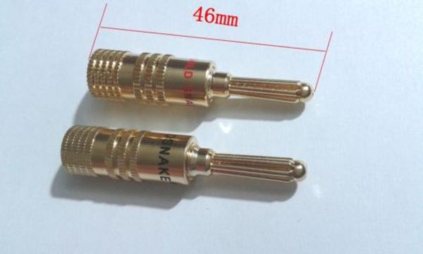 2 Stück Kupfer-Lautsprecher-4-mm-Bananenstecker für Lautsprecherkabel-Drahtstecker