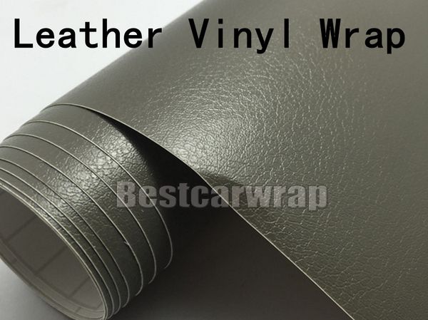 2019 Grey Leather Vinyl Car Wrap Film Stickers Car Interior Exterior Vinyl Wrap Covering With Air Bubble Free 1 52 30m Roll From Bestcarwrap