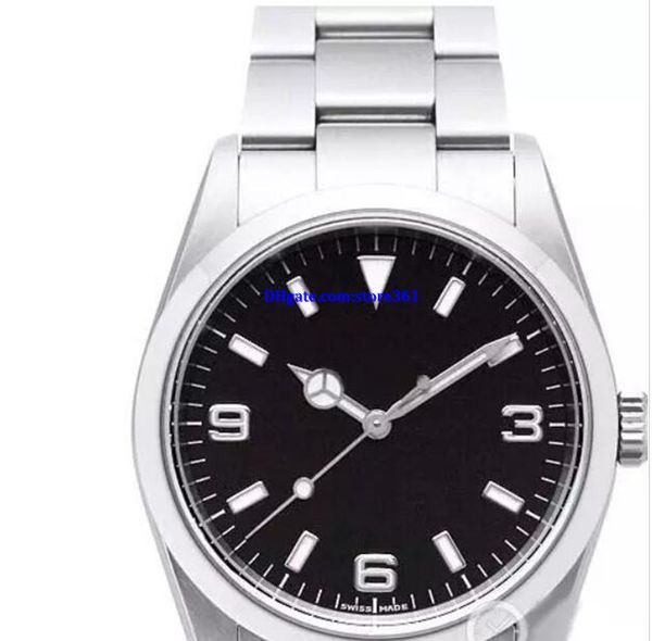 

luxury watch fashion watch stainless steel black dial 114270 rehaut - watch chest 36mm, Slivery;brown