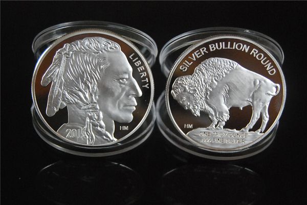 

5pc lot 1oz 999 fine american ilver buffalo rare coin 2015 bra plating ilver coin