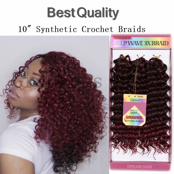 2019 Best Quality Freetress Crochet Braids Synthetic Hair Extensions 10inch Freetress Curly Havavan Twist Deep Wave For Short Hairstyles From