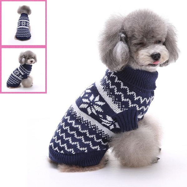 

pet fashion series myd13/14 dog clothes sweater autumn and winter water wave pattern 2 colors red and blue