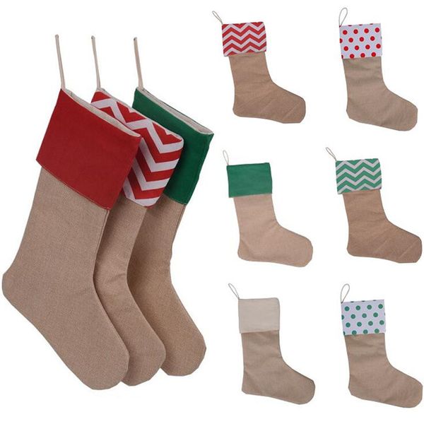 

12 * 18 дюймов высокое качество 2017 холст рождественский чулок подарочные сумки холс