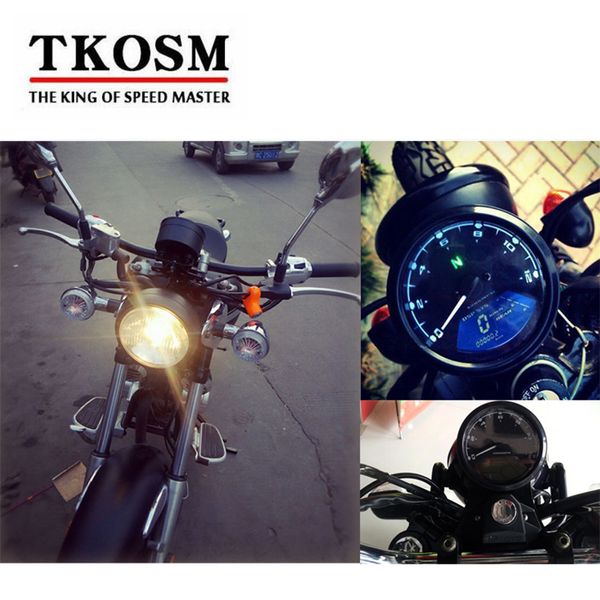 TKOSM универсальный мотоцикл цифровой спидометр ЖК-подсветка одометр тахометр датчик мотоцикл 12000RPM функция для Honda