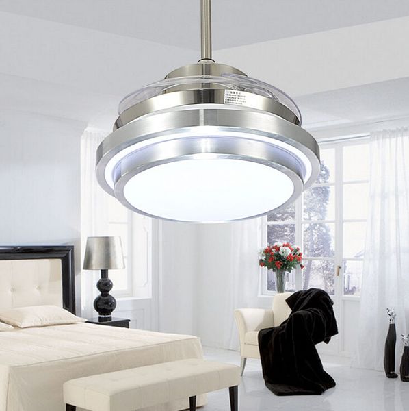 2019 Ultra Quiet Ceiling Fans 110 240v Invisible Blades Ceiling Fans Modern Fan Lamp Living Room European Ceiling Light 48 42 36 32 Inches From