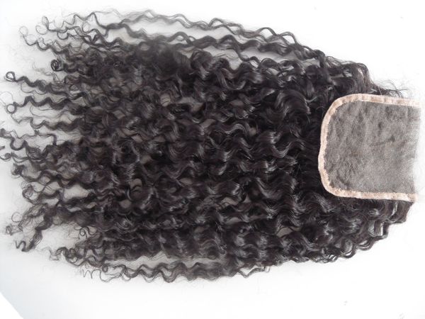

sufia brazilian human virgin hair extension lace front grade 7a hair product unprocessed natural black curly 4*4inch lace closure, Black;brown