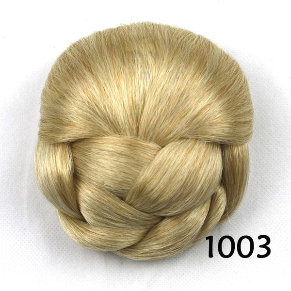 Toptan örgülü klip saç chignon, sahte saç topuz, coque cabelo, çörek rulo hairpieces, renk 1003