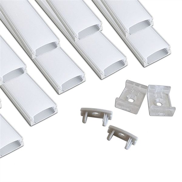 10 conjunto / lote 2M LED perfil de alumínio para luz de barra de LED, canal de alumínio leve de tira de LED, alojamento de alumínio impermeável