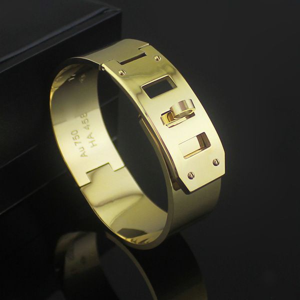 

H Letter Rotary Buckle Three Adjustment Buckles Wide Bangles For Men Women Top Quality 18K Rose Yellow Gold Plated New Luxury Design Jewelry