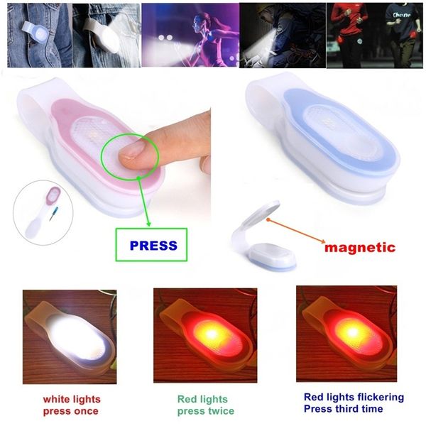 

alonefire pl200 led flashlight clip on hands 3 modes magnetic to clothing lights safety soft silicone strap for hiking dog walking