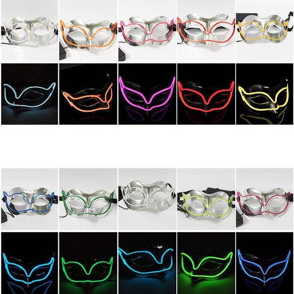 

фестиваль моды хэллоуин new fox маска el wire светящиеся маски загораются неоновый свет party dj dance карнавальные маски аксессуары