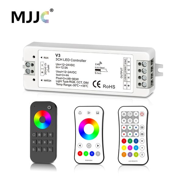 

MJJC RGB RGBW LED контроллер полосы RF 12v 24v 2.4 G беспроводной пульт дистанционного управления RGBW 12 Вольт 5 лет гарантии