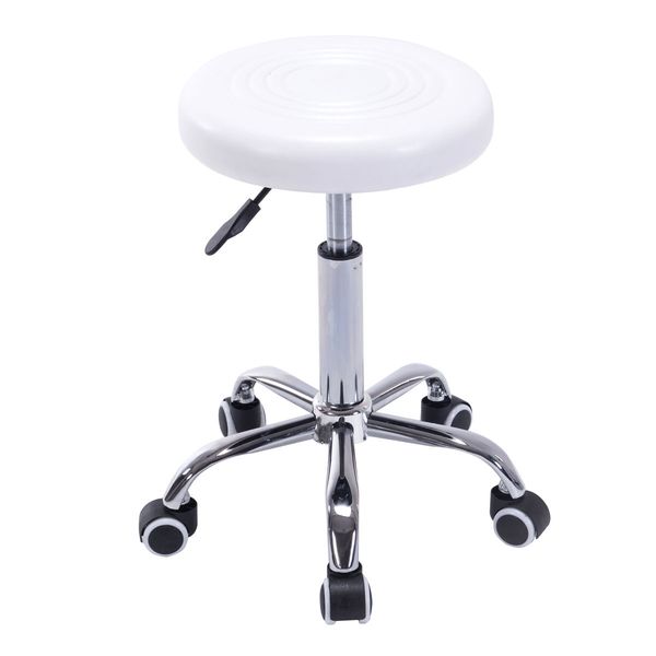 

Adjustable Hydraulic Rolling Swivel Stool Facial Salon Massage Spa Tattoo White