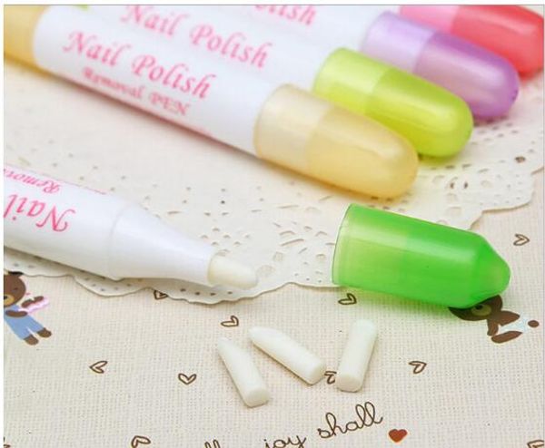 

1pcs nail art polish corrector remover cleaner pen + 3 replacement manicure nail art mix color 2016