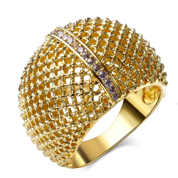 

the new popular jewelry hollow design in 18k gold and rhodium plate bright zirconia rings, Golden;silver