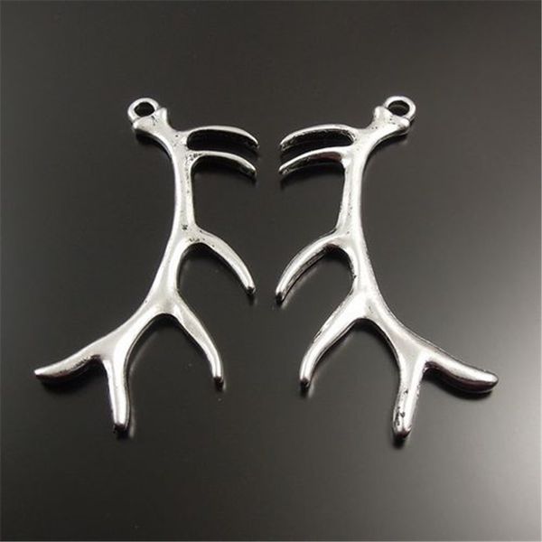 

10pcs/pack antique silver deer horn zinc alloy pendant charm jewelry finding 62*35*5mm au32038 jewelry making, Bronze;silver