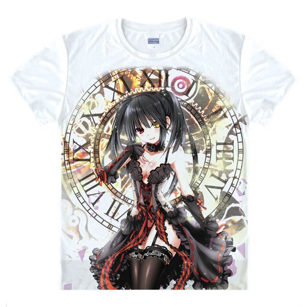 

anime shirt date a live t-shirts multi-style short kurumi tokisaki yoshino cosplay motivs vintage printed shirts tee-style121-no08, White;black